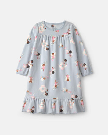 Filles - Robe de nuit ample en molleton &agrave; motif f&eacute;e &ndash; Bleu, 