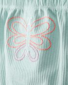 Baby Girl 3-Piece Butterfly Bodysuits & Pant Set - Blue/White, image 2 of 6 slides
