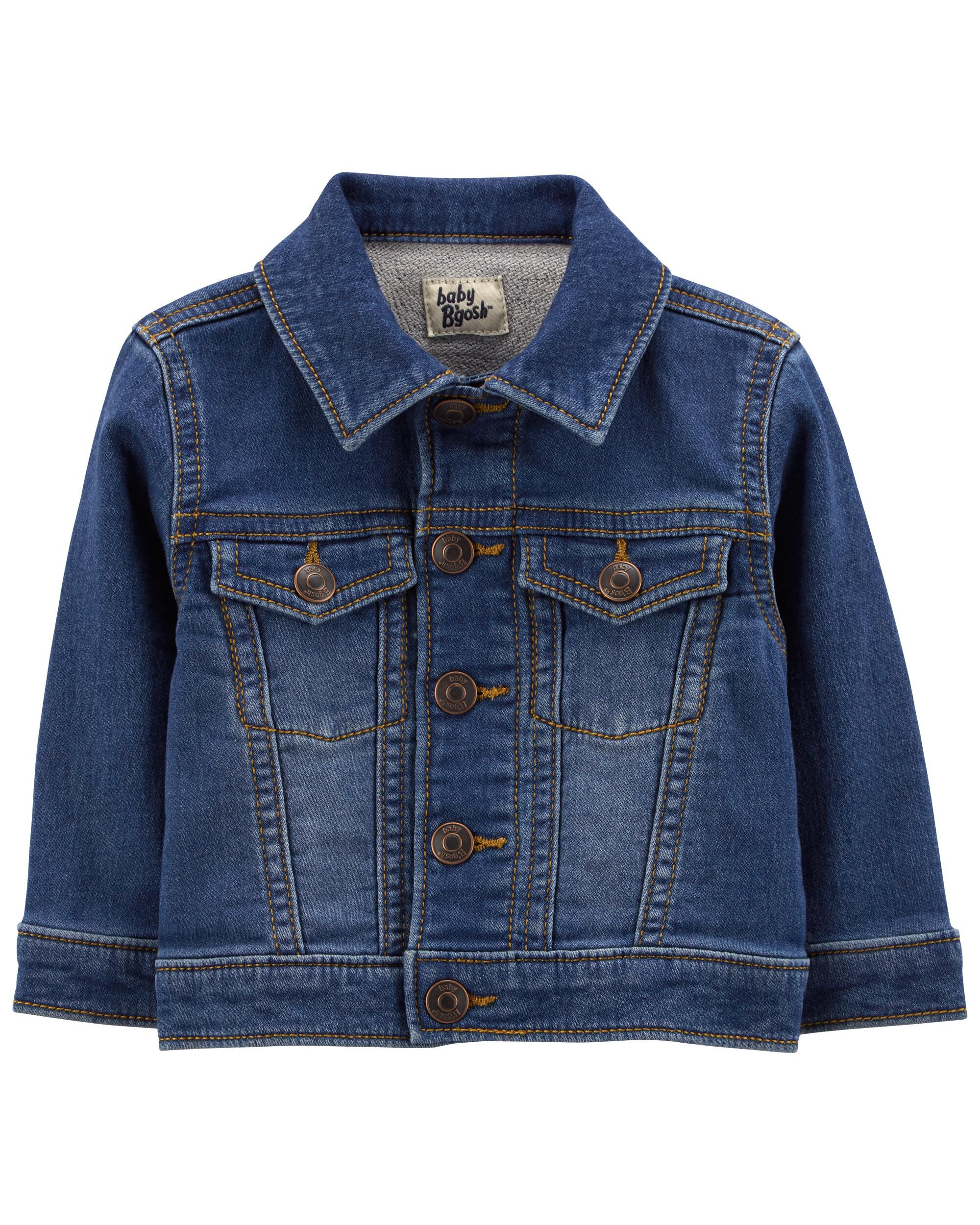 Boys denim jacket store with fur collar