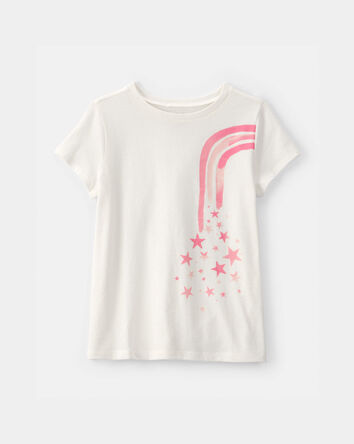 Girls Rainbow Graphic Tee - Ivory, 