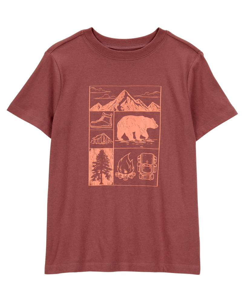 Kid Scenic Mountain Short-Sleeve Graphic Tee - Brown, image 1 of 3 slides