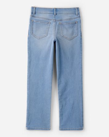 Filles - Jeans en denim &agrave; jambe droite - D&eacute;lav&eacute; clair, 