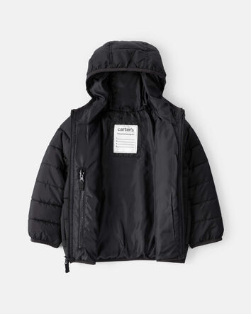 Tout-petit gar&ccedil;on - Blouson matelass&eacute; compact mi-&eacute;paisseur - Noir, 