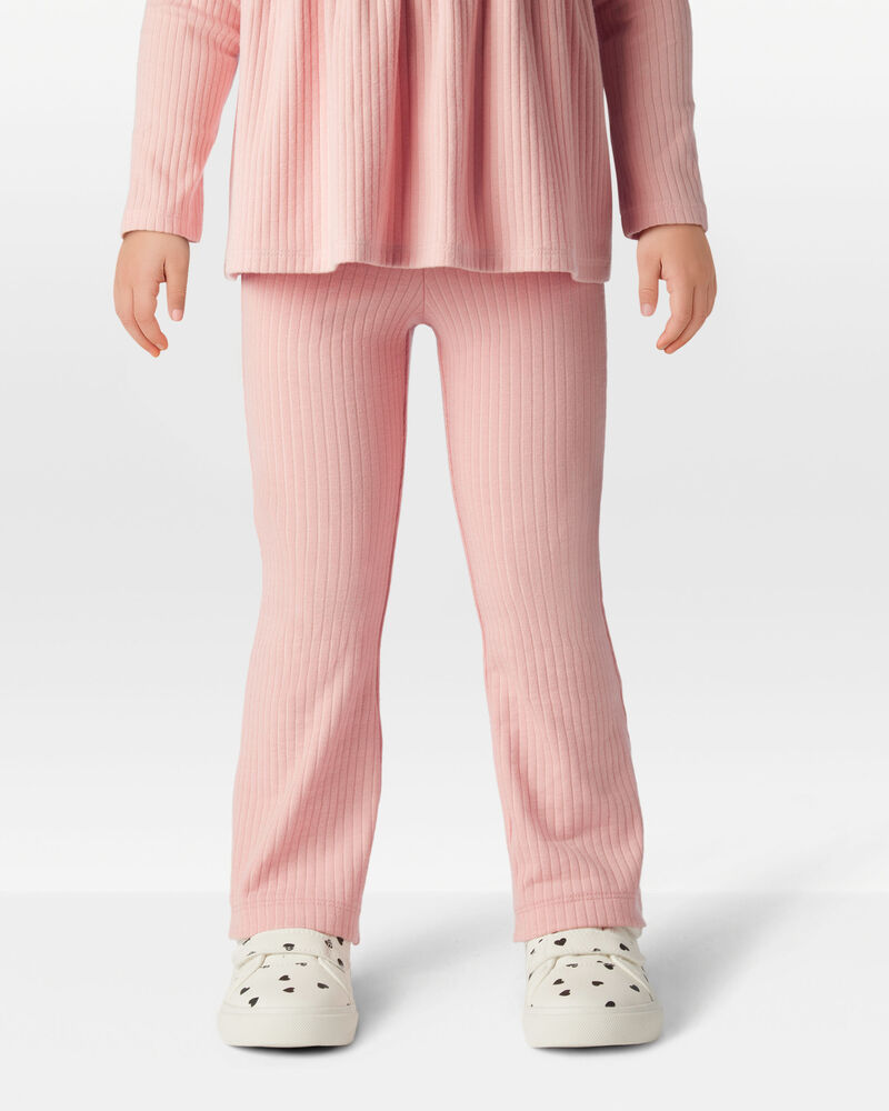 Toddler Girl Cotton Flare Active Pants - Pink, image 3 of 6 slides