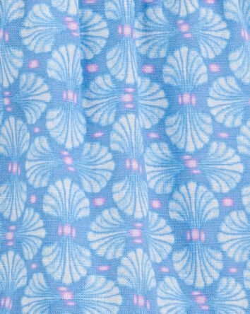 Toddler Tropical Print Button-Front Romper - Blue, 