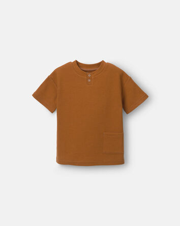 Toddler Boy Henley Tee with Pocket - Golden Yellow, 