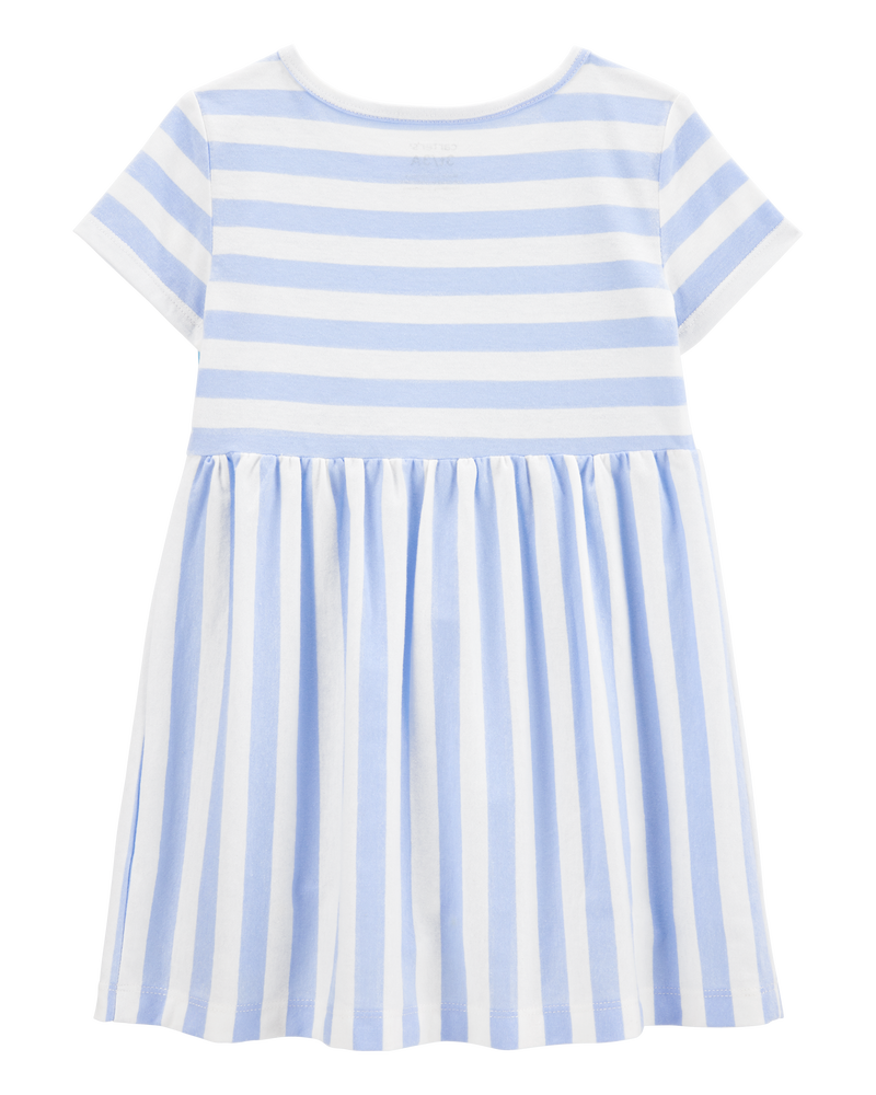 Toddler Striped Short-Sleeve Dress, image 2 of 4 slides
