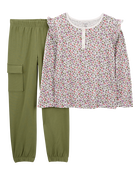 Kid 2-Piece Floral Top & Pant Set, image 1 of 3 slides