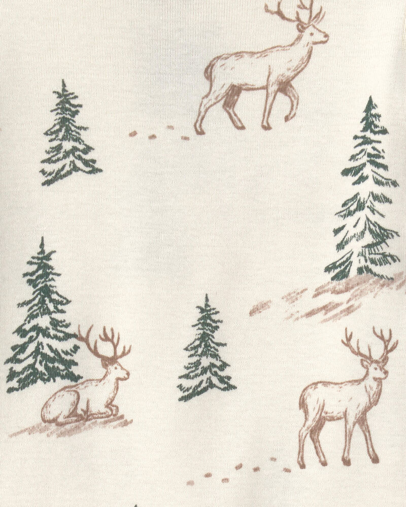 B&eacute;b&eacute; - Pyjama 2 pi&egrave;ces en coton biologique au motif For&ecirc;t de rennes, image 3 sur 3 diapositives