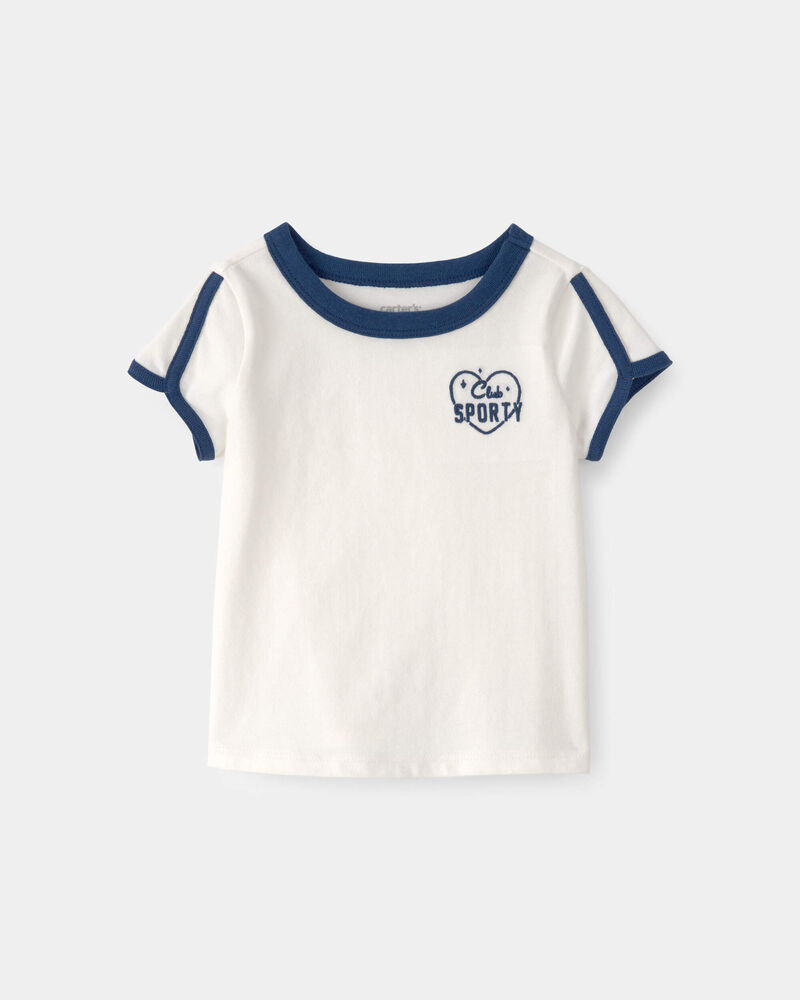 Baby Girl 'Club Sporty' Top - Ivory, image 1 of 4 slides