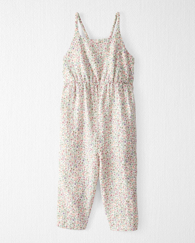 Toddler Organic Cotton Gauze Floral-Print Jumpsuit, image 1 of 4 slides