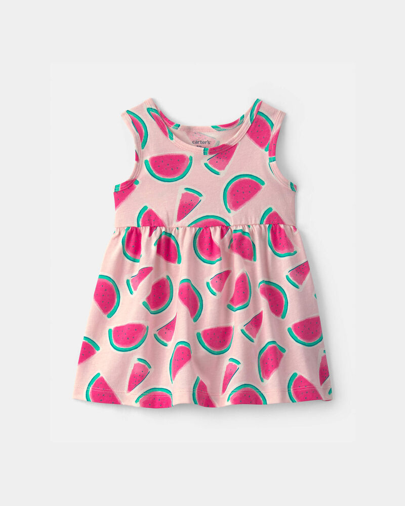 Baby Girl Watermelon Sleeveless Dress - Pink, image 1 of 4 slides