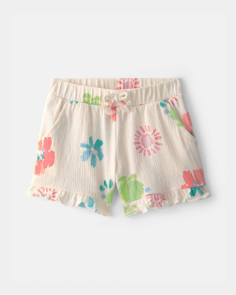 Toddler Girl Ruffle-Trim Floral Fashion Shorts, image 1 of 4 slides