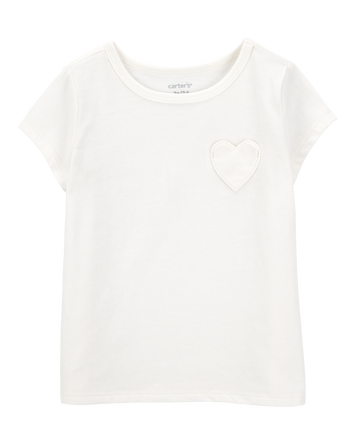 Toddler Solid Short-Sleeve Fashion Top - White, 