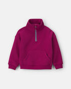 Toddler Girl Fleece Pullover Sweatshirt - Burgundy, image 1 of 3 slides