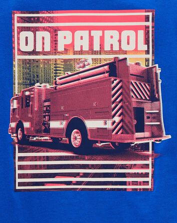 T-shirt à imprimé de camion d'incendie Firetruck patrol, 