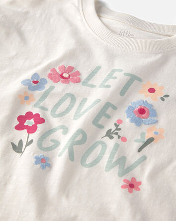 Girls Organic Cotton 'Let Love Grow' Tee, 