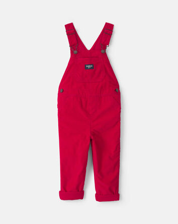 Toddler Girl Corduroy Overalls - Red, 