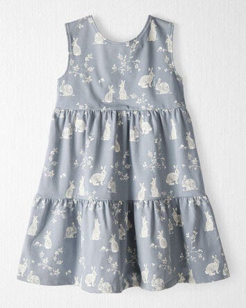 Toddler Organic Cotton Bunny-Print Dress, 