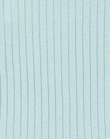 Enfant en bas âge Pyjama 2 pièces côtelé en coton mélangé de couleur unie - Sarcelle, 