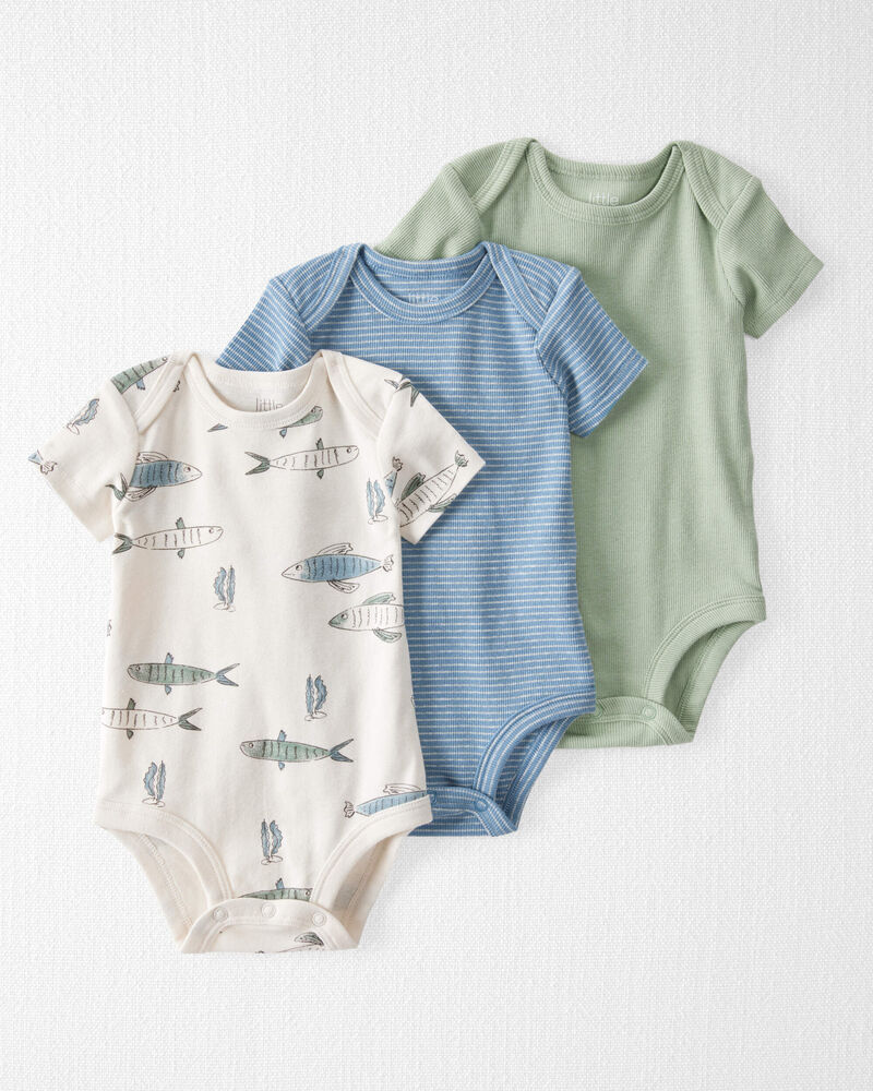 Baby 3-Pack Organic Cotton Bodysuits, image 1 of 6 slides