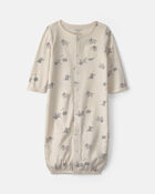 B&eacute;b&eacute; - Robe de nuit convertible en 100&nbsp;% coton &agrave; motif &eacute;l&eacute;phant - Cr&egrave;me, image 1 sur 3 diapositives