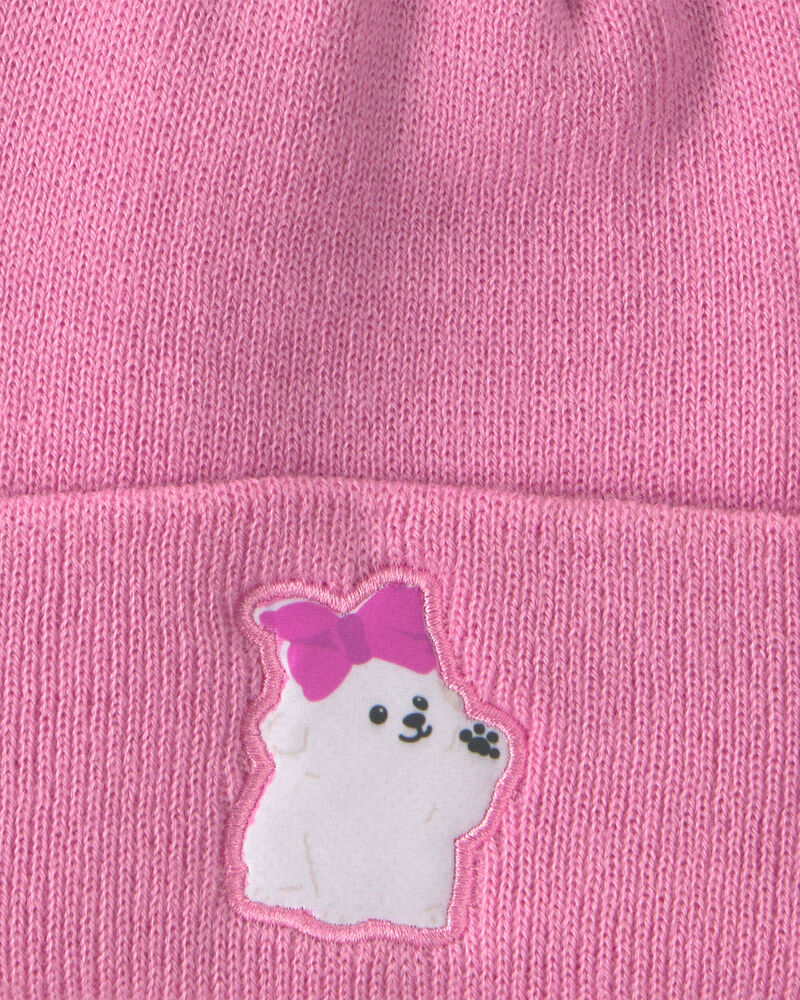 Toute-petit fille - Tuque Bichon Kombi- Rose, image 2 sur 2 diapositives