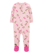 Baby 1-Piece Cherry Fleece Footie Pyjamas, image 1 of 5 slides