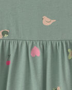 B&eacute;b&eacute; fille - Robe manches courtes &agrave; motif papillon &ndash; Vert, image 3 sur 3 diapositives