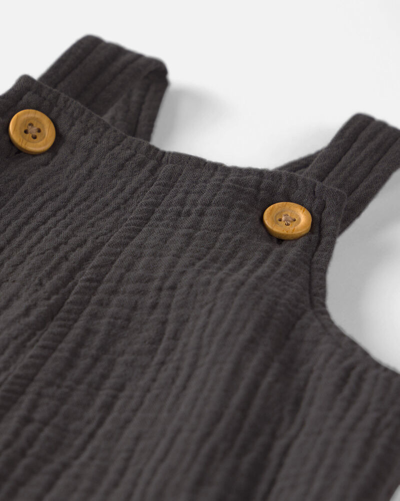 Baby Organic Cotton Gauze Shortalls, image 3 of 5 slides