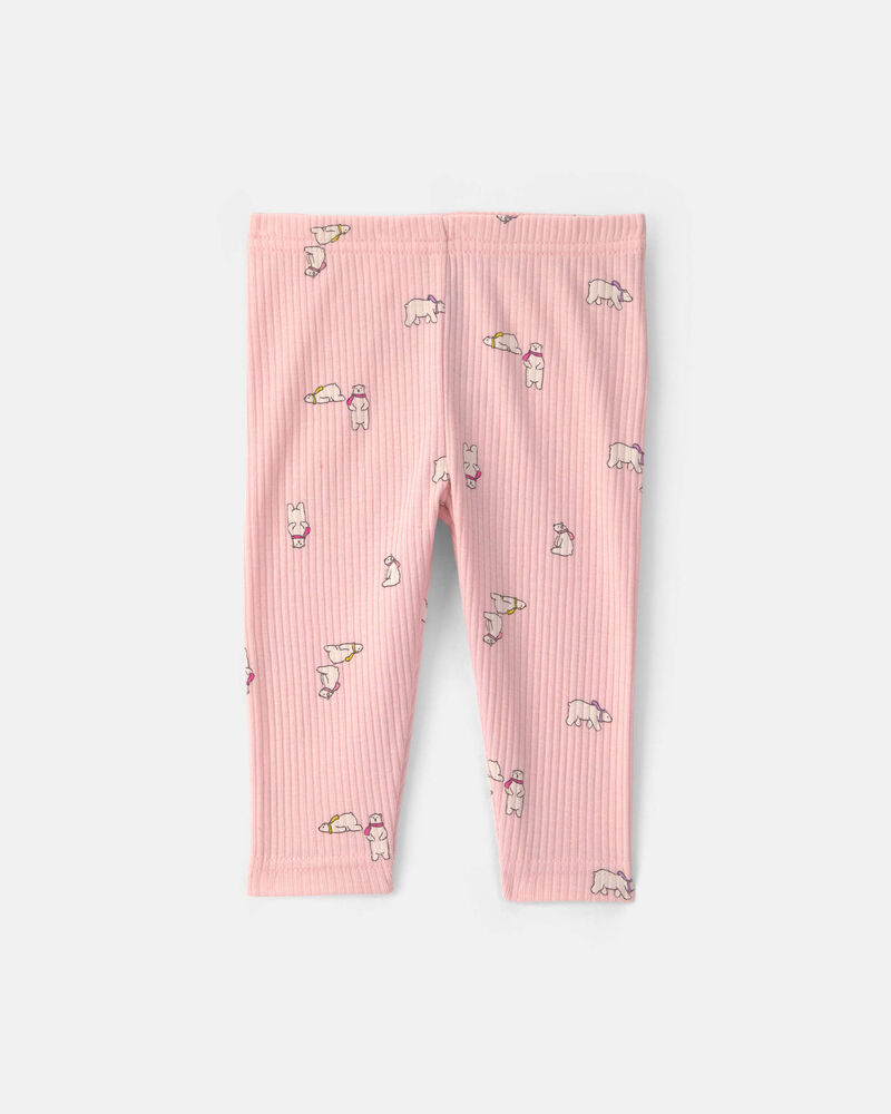 Baby Girl 3-Piece Bear Teddy Fleece Long-Sleeve Layering Set - Pink, image 2 of 5 slides