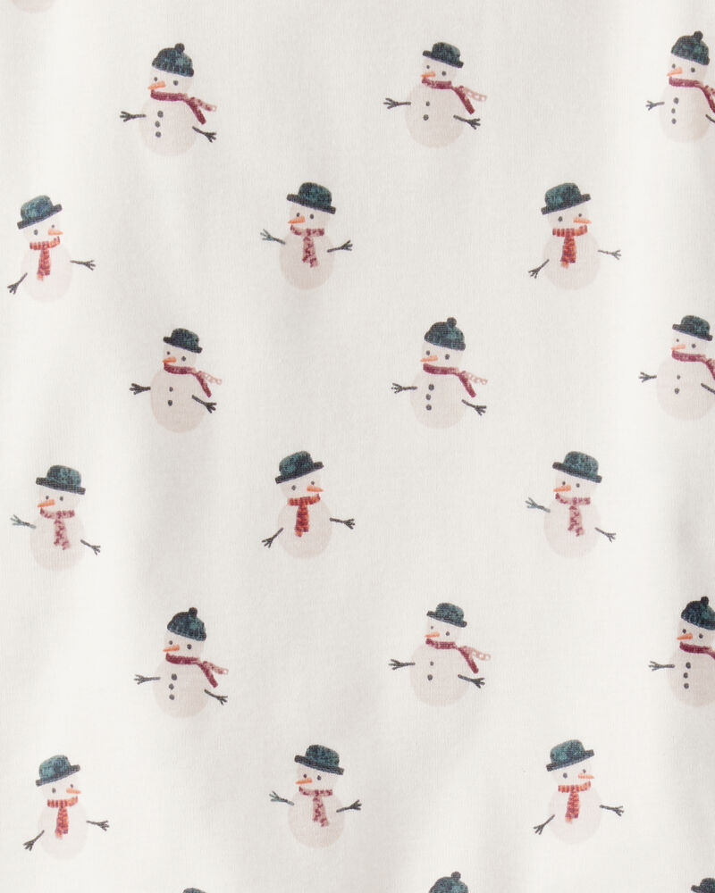 Kid Organic Cotton Snowman Print Pyjamas, image 3 of 4 slides