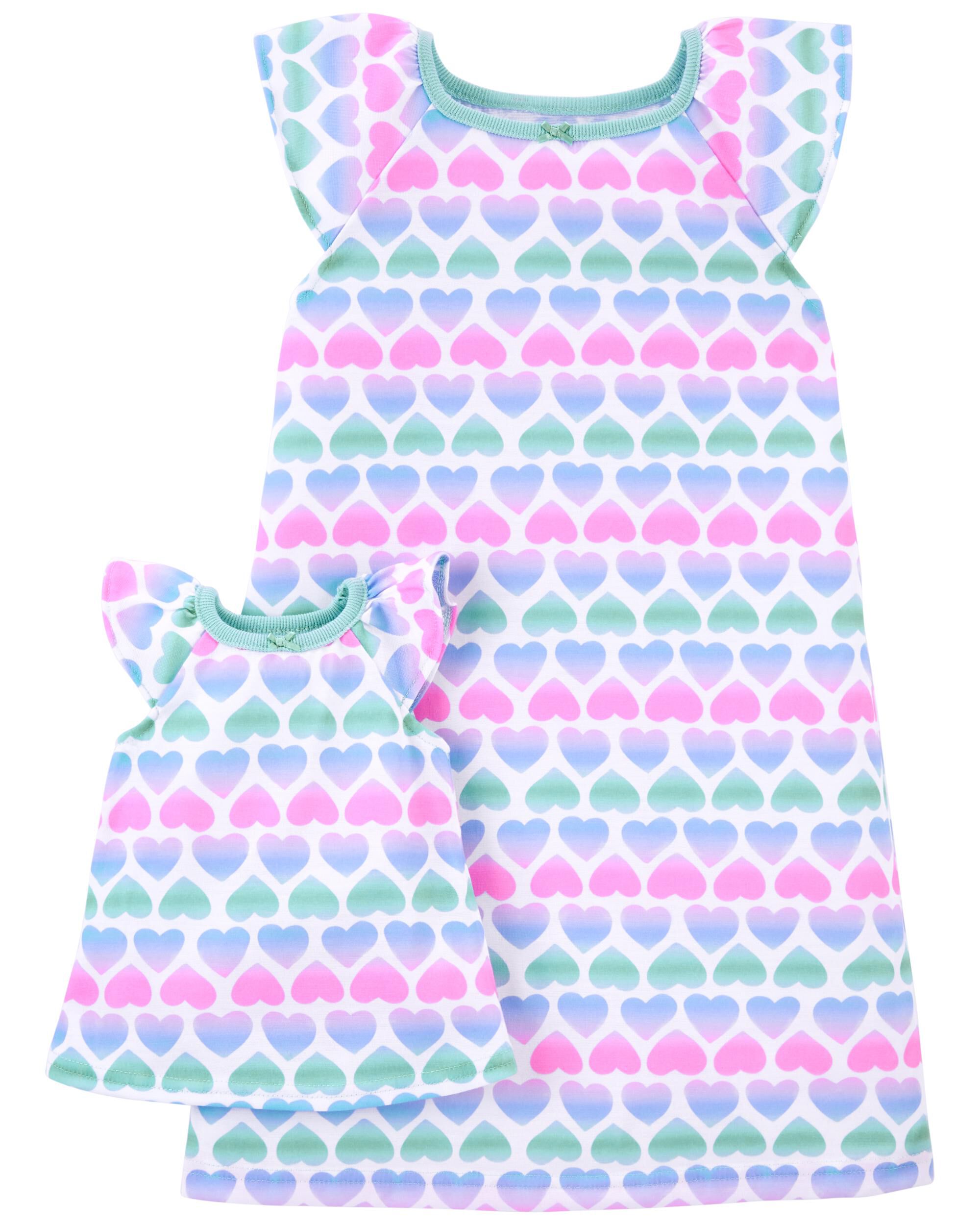 Multi Hearts Matching Nightgown Doll Nightgown Set Carter s