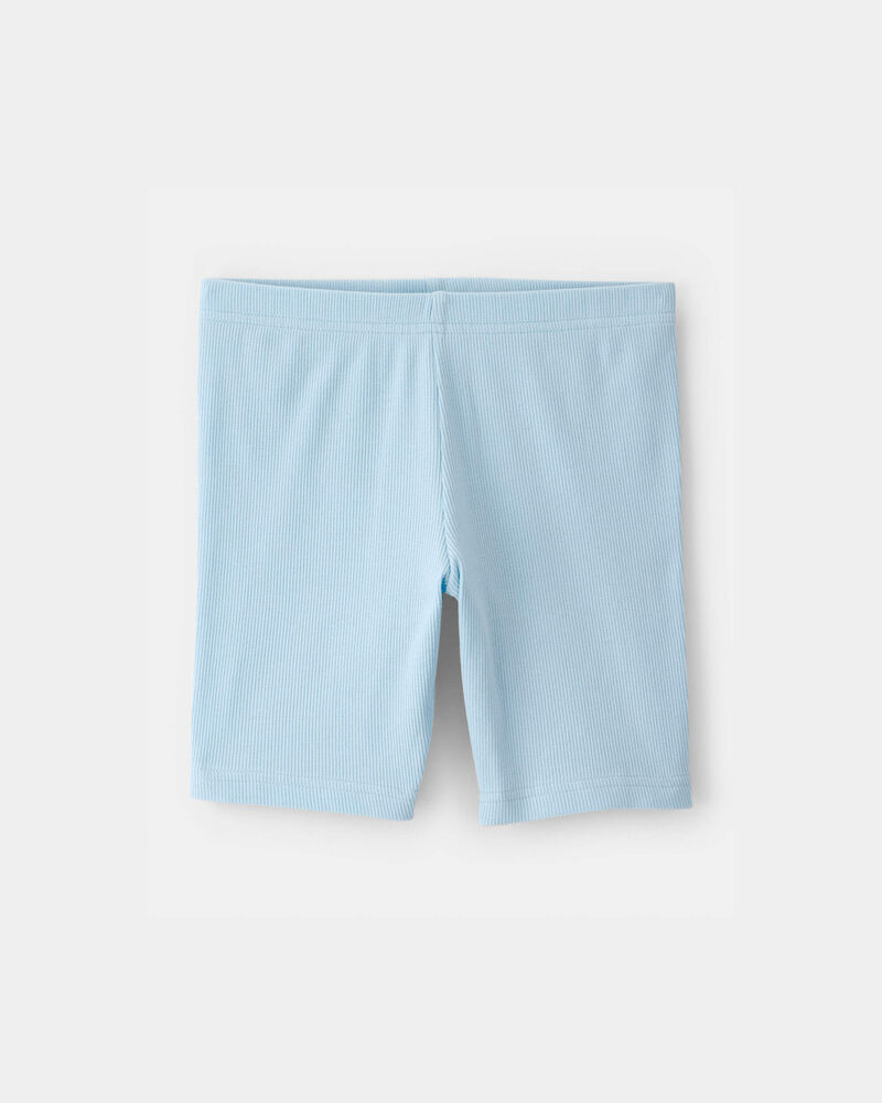 Girls Solid Bike Shorts - Blue, image 1 of 4 slides