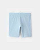 Girls Solid Bike Shorts - Blue, image 1 of 4 slides