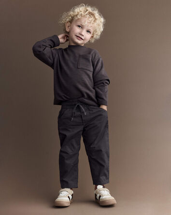 Toddler Boy Dart Pant -  Dark Grey, 