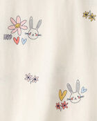 Toddler Girl Easter Bunny Floral Top - Cream, image 2 of 3 slides