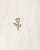 Bébé fille - Ensemble 2 pièces chandail en coton biologique à motifs de fleurs, image 3 sur 4 diapositives