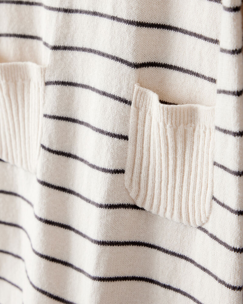 Baby Boy Striped Cotton Long-Sleeve Jumpsuit - White, image 2 of 5 slides
