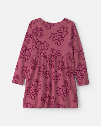 Filles - Robe manches longues &agrave; motif floral &ndash; Rose, 