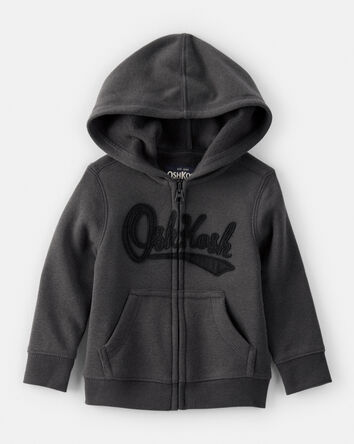 Toddler Boy OshKosh Fleece Logo Zip Jacket - Black, 