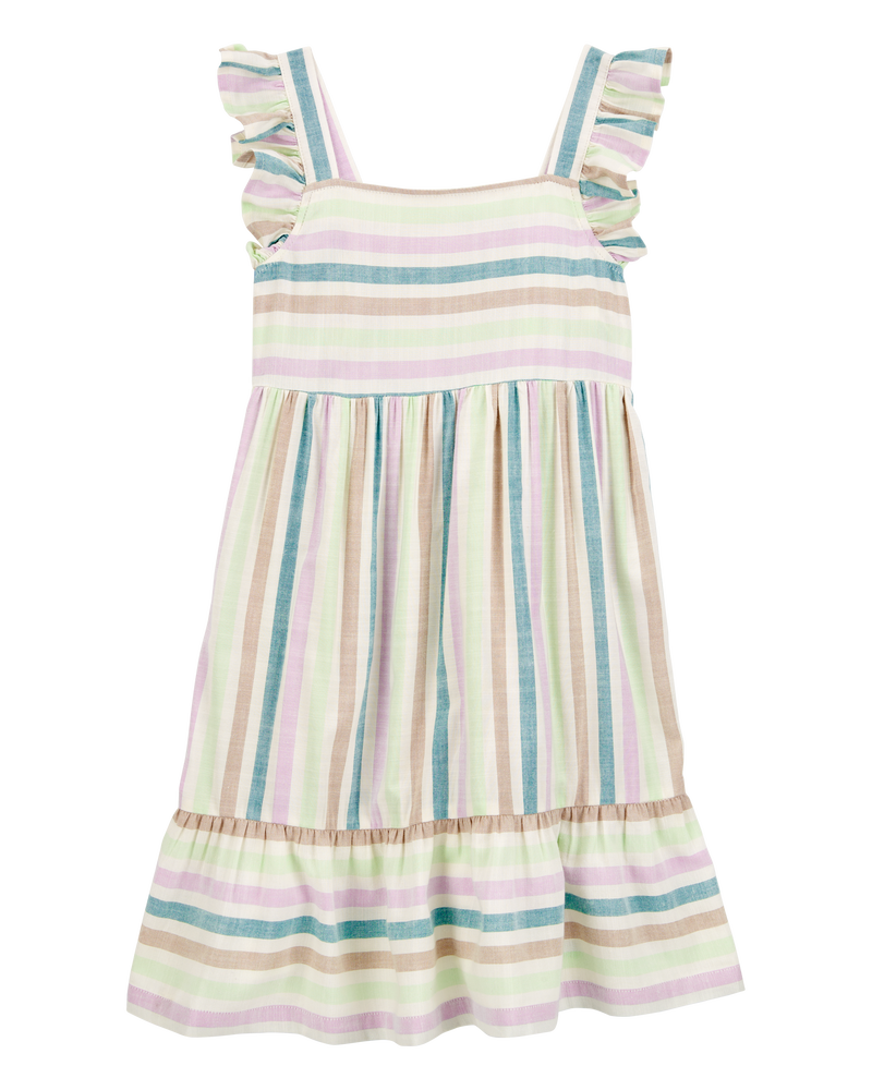 Enfant Robe rayée à manches volantées , image 1 sur 4 diapositives