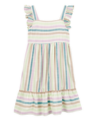 Enfant Robe rayée à manches volantées , image 1 sur 4 diapositives