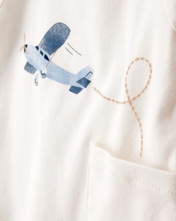 Baby 4-Piece Airplane Print Outfit Set, 