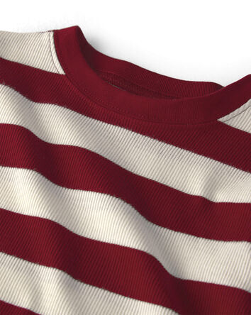 Kids 2-Piece Organic Cotton Ribbed Pyjamas in Stripes, 