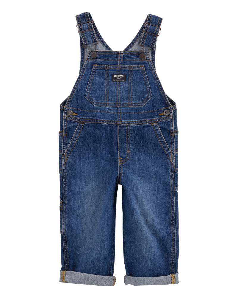 Enfant en bas âge Salopette en denim extensible - Délavage foncé, image 1 sur 5 diapositives