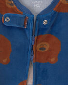 B&eacute;b&eacute; gar&ccedil;on - Pyjama ajust&eacute; 1 pi&egrave;ce en DreamPlush avec fermeture &agrave; glissi&egrave;re double sens et motif ourson - Bleu marine, image 3 sur 4 diapositives