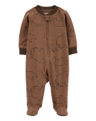 Baby Polar Bear 2-Way Zip Cotton Blend Sleeper, image 1 of 5 slides