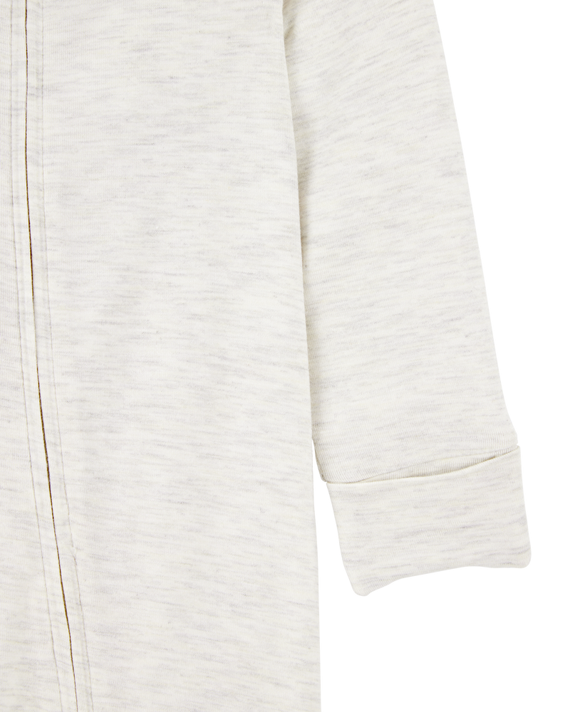 Baby Solid 2-Way Zip PurelySoft Sleeper Pyjamas - Grey, image 2 of 6 slides