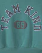 Girls Heart Fleece Pullover Sweatshirt - Green, image 4 of 4 slides